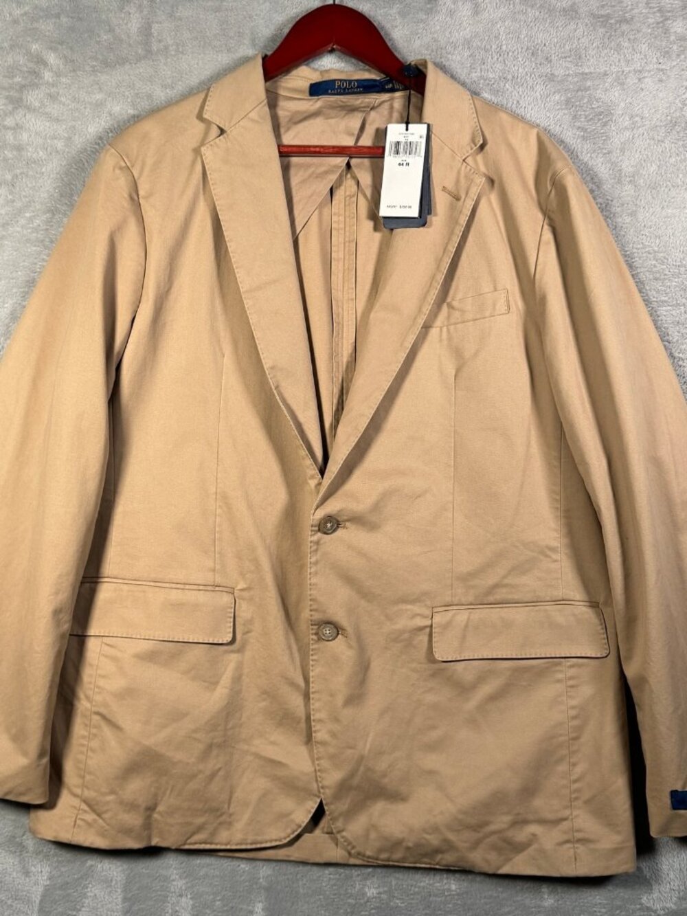 Polo Ralph Lauren Blazer Mens 44R Tan Modern Fit Unconstructed 2 Button $298